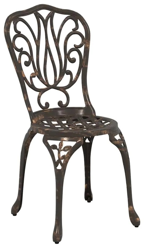 Conjunto de Bistrô de Jardim 3 Peças vidaXL Bronze em Alumínio Fundido