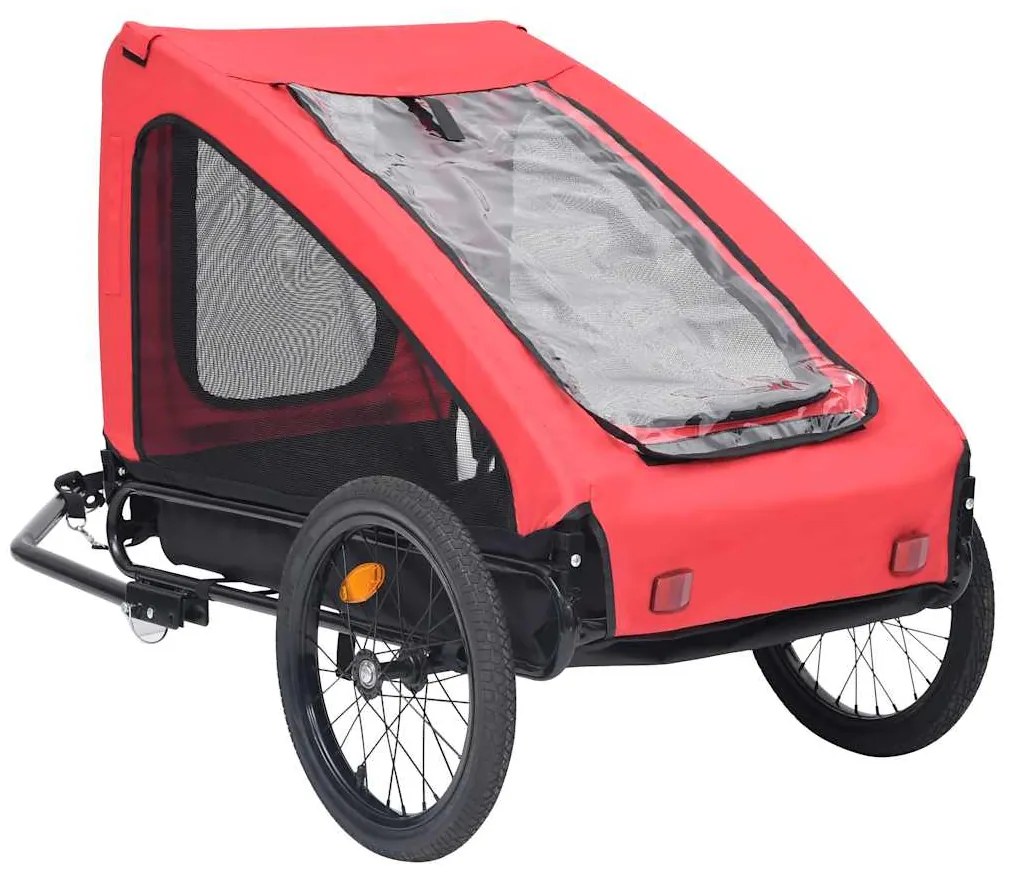 Reboque bicicleta p/ animais vermelho e preto