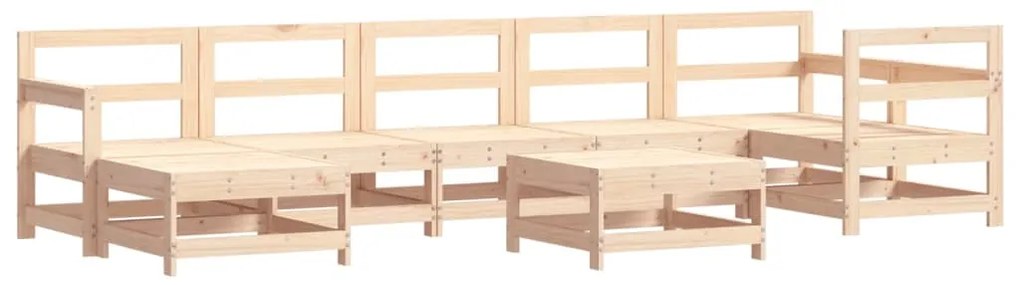 8 pcs conjunto lounge jardim c/ almofadões madeira maciça