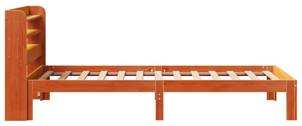 Cama sem colchão 100x200 cm pinho maciço castanho-mel