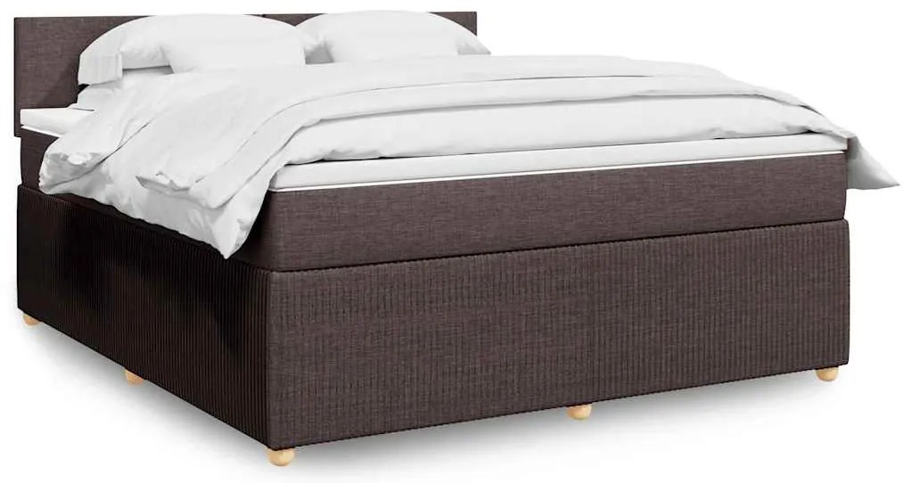 vidaXL Cama com molas/colchão 180x200 cm tecido castanho-escuro