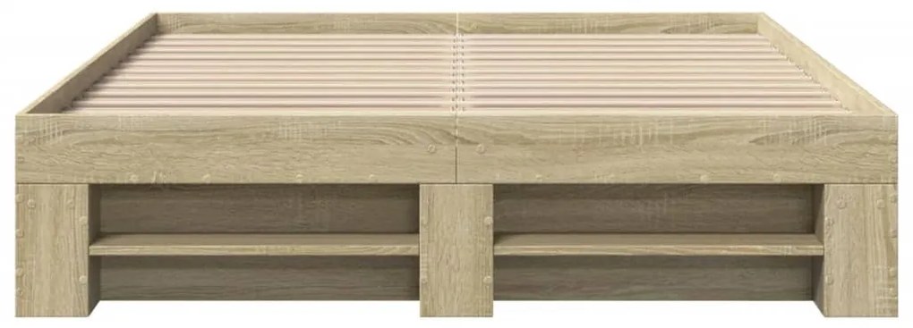 Estrutura de cama 135x190 cm derivados madeira carvalho sonoma