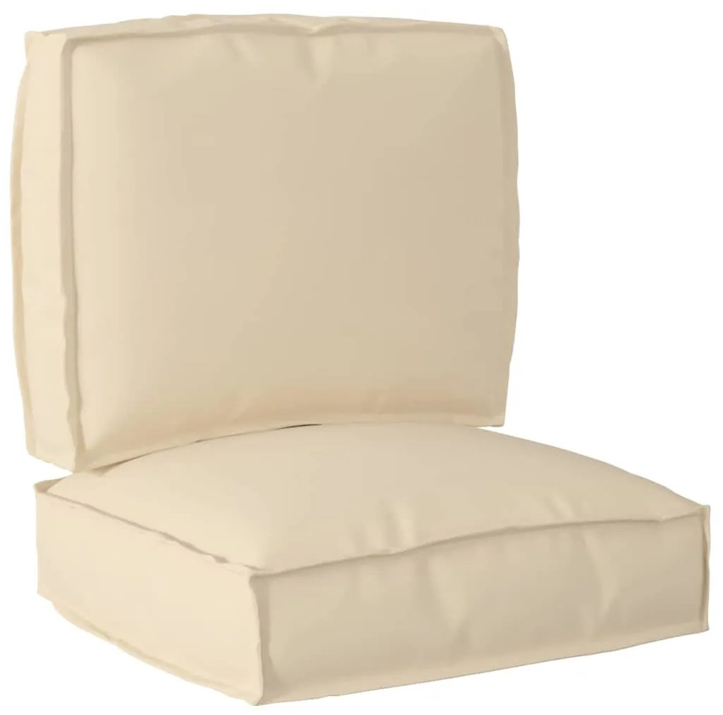 vidaXL Conjunto de Almofadas para Palete 2 pcs Bege 50 x 50 x 12 cm