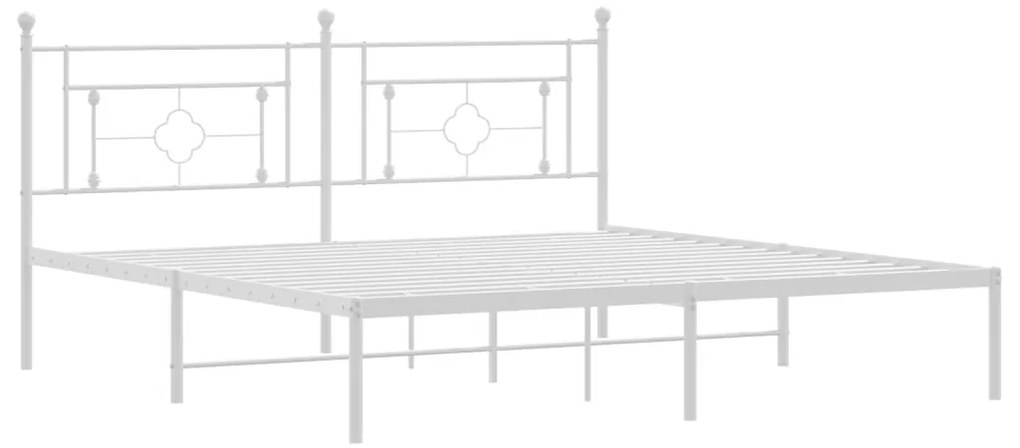 Estrutura de cama com cabeceira 183x213 cm metal branco