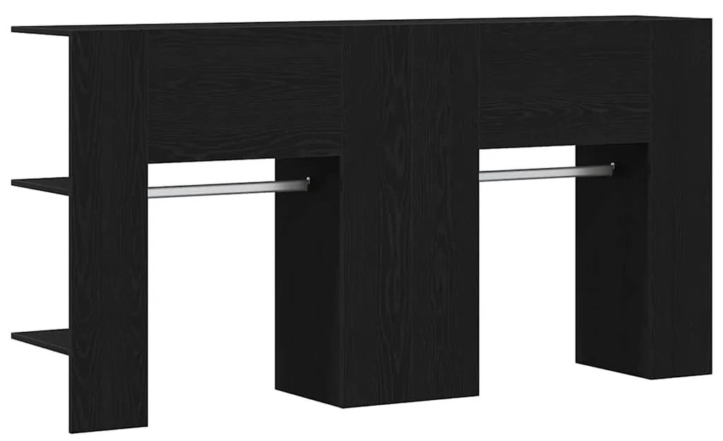 Armários para Corredor 2 pcs Carvalho Preto Madeira de Engenharia