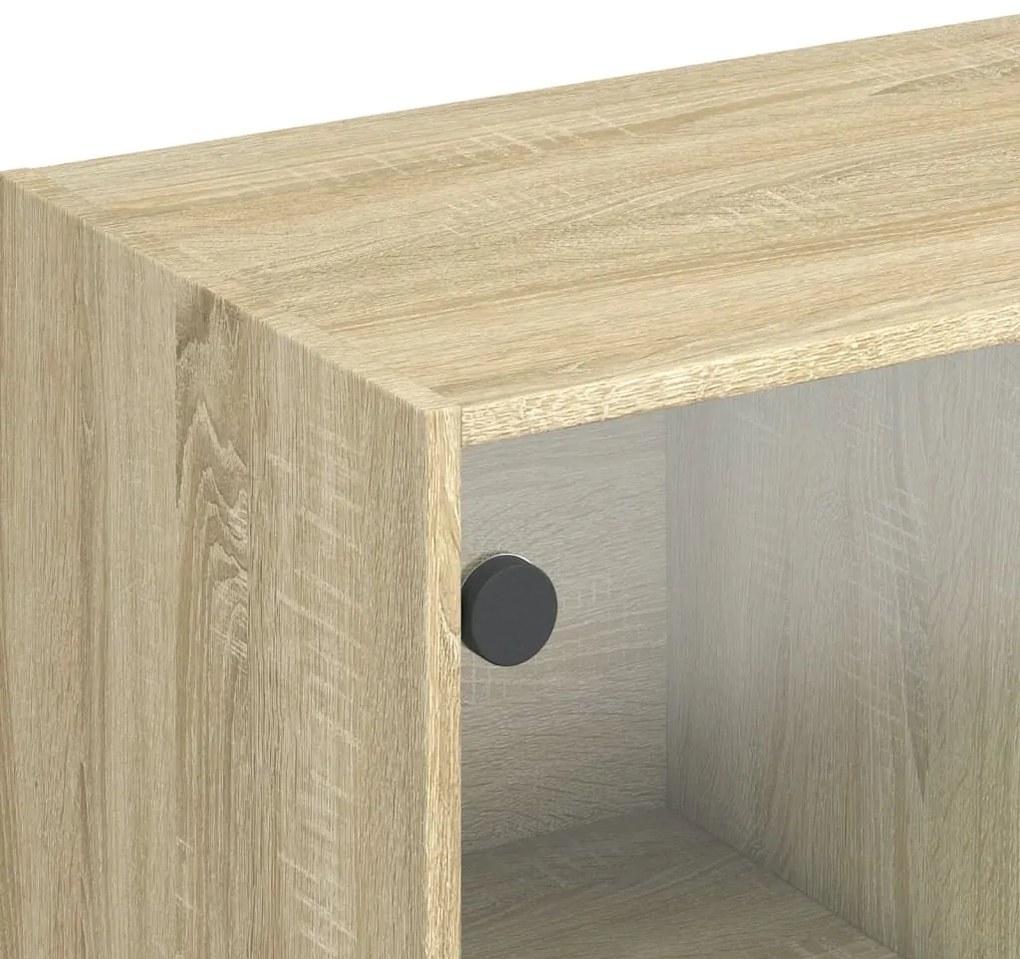 Armário alto com portas derivados de madeira carvalho sonoma