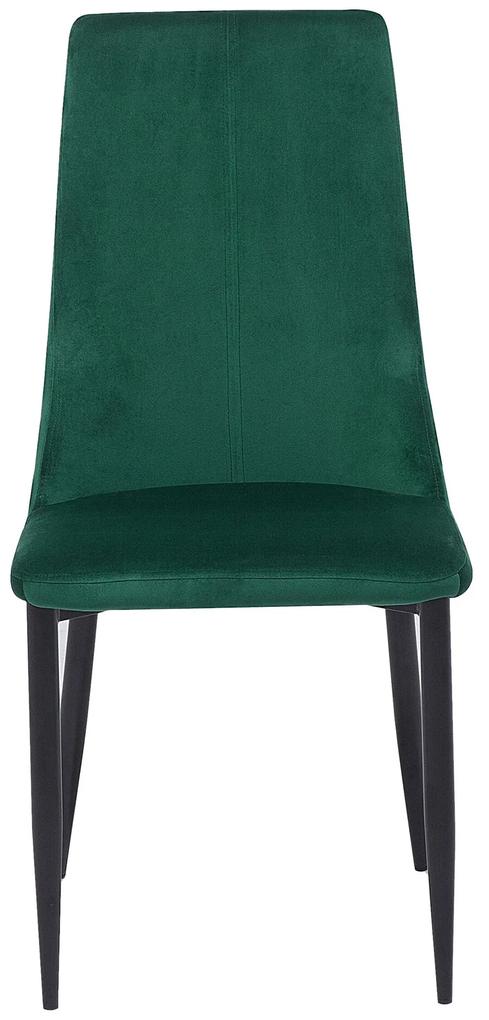 Conjunto de 2 cadeiras em veludo verde CLAYTON Beliani