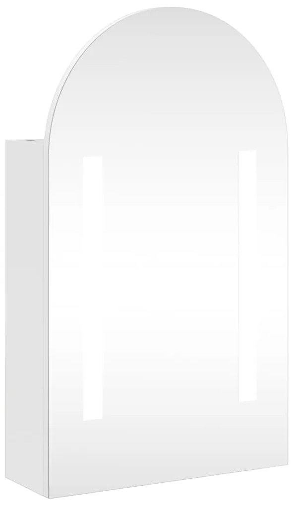 Armário espelhado arqueado p/ casa de banho c/ luz LED branco