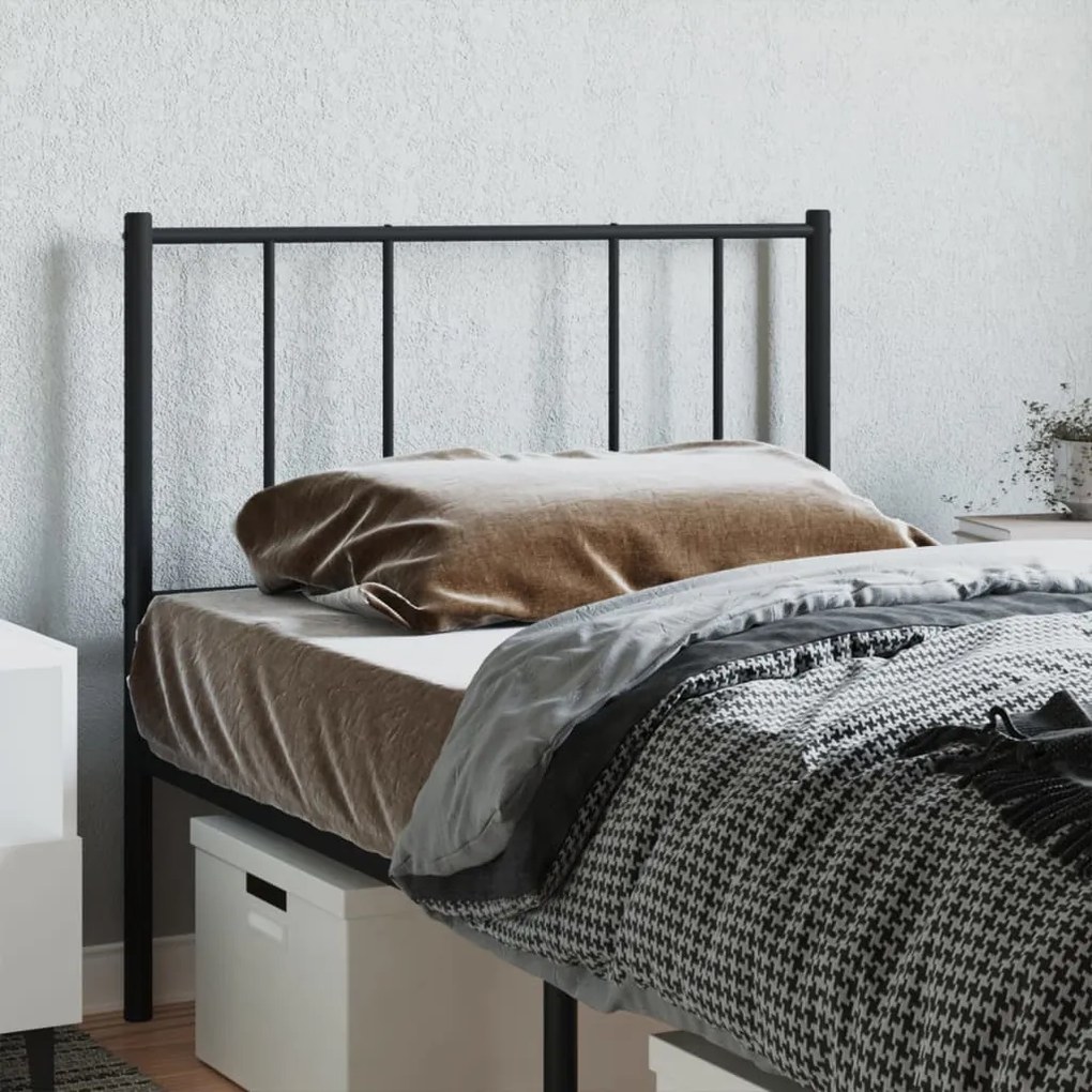 Cabeceira de cama 75 cm metal preto