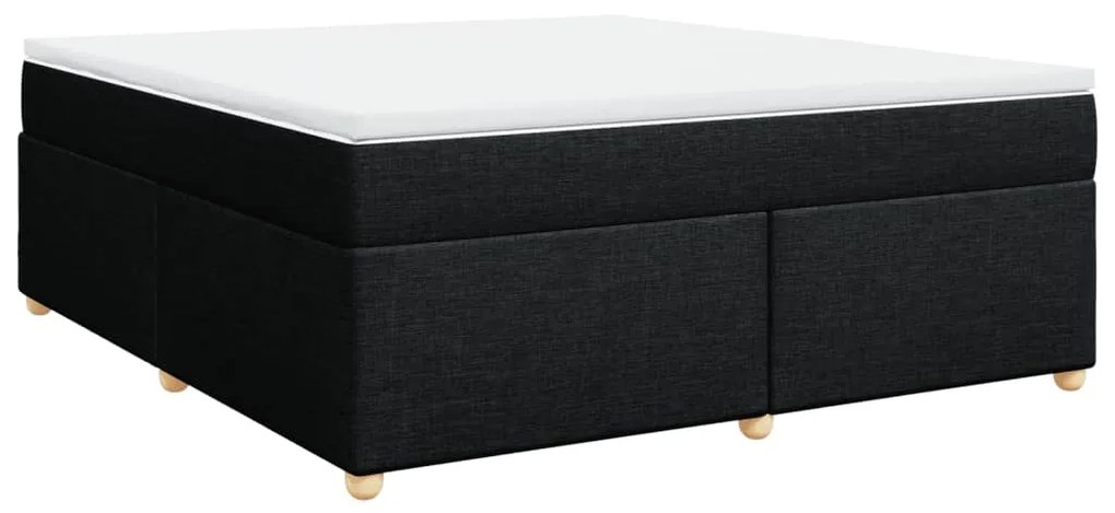 Cama com molas/colchão 180x200 cm tecido preto