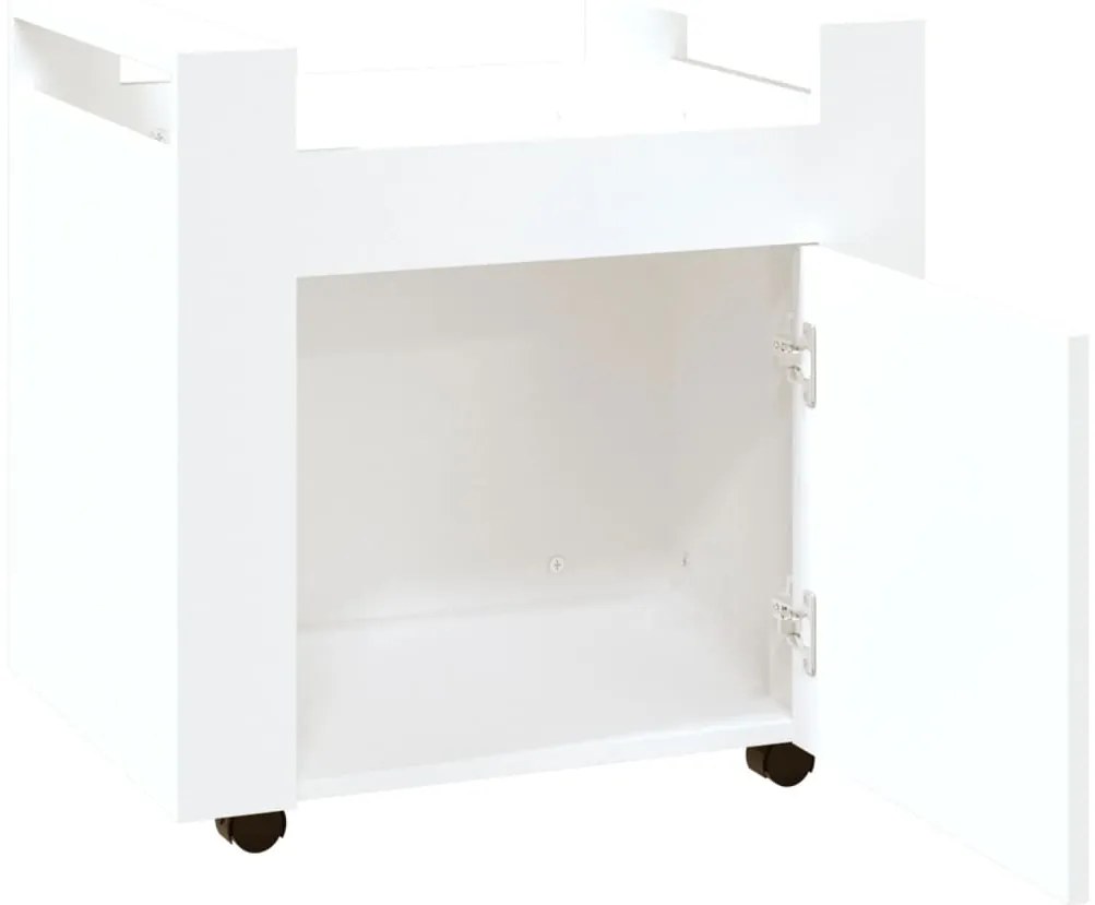 Trólei de secretária 60x45x60 cm derivados de madeira branco