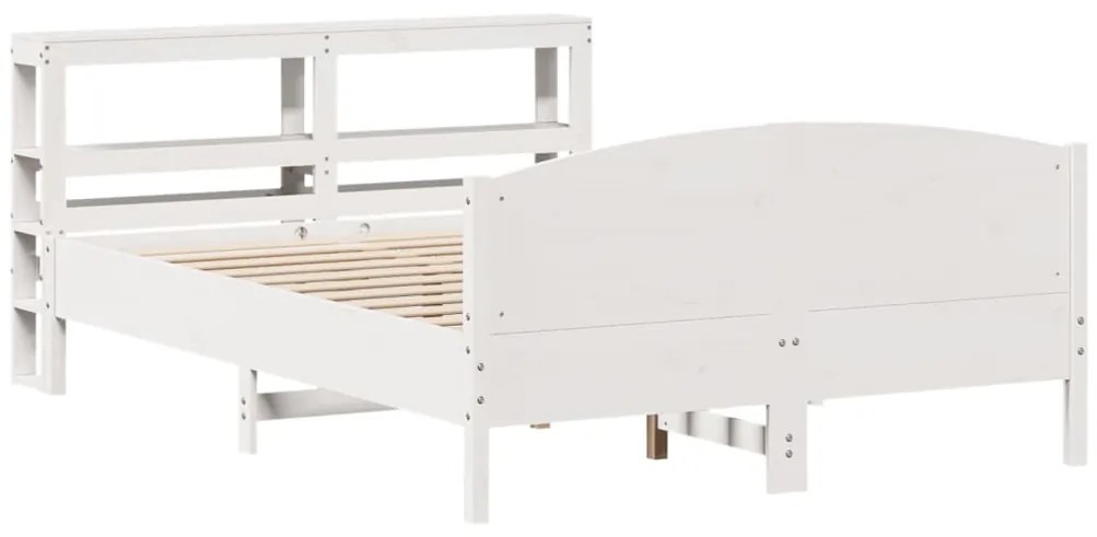 Cama sem colchão 135x190 cm madeira de pinho maciça branco