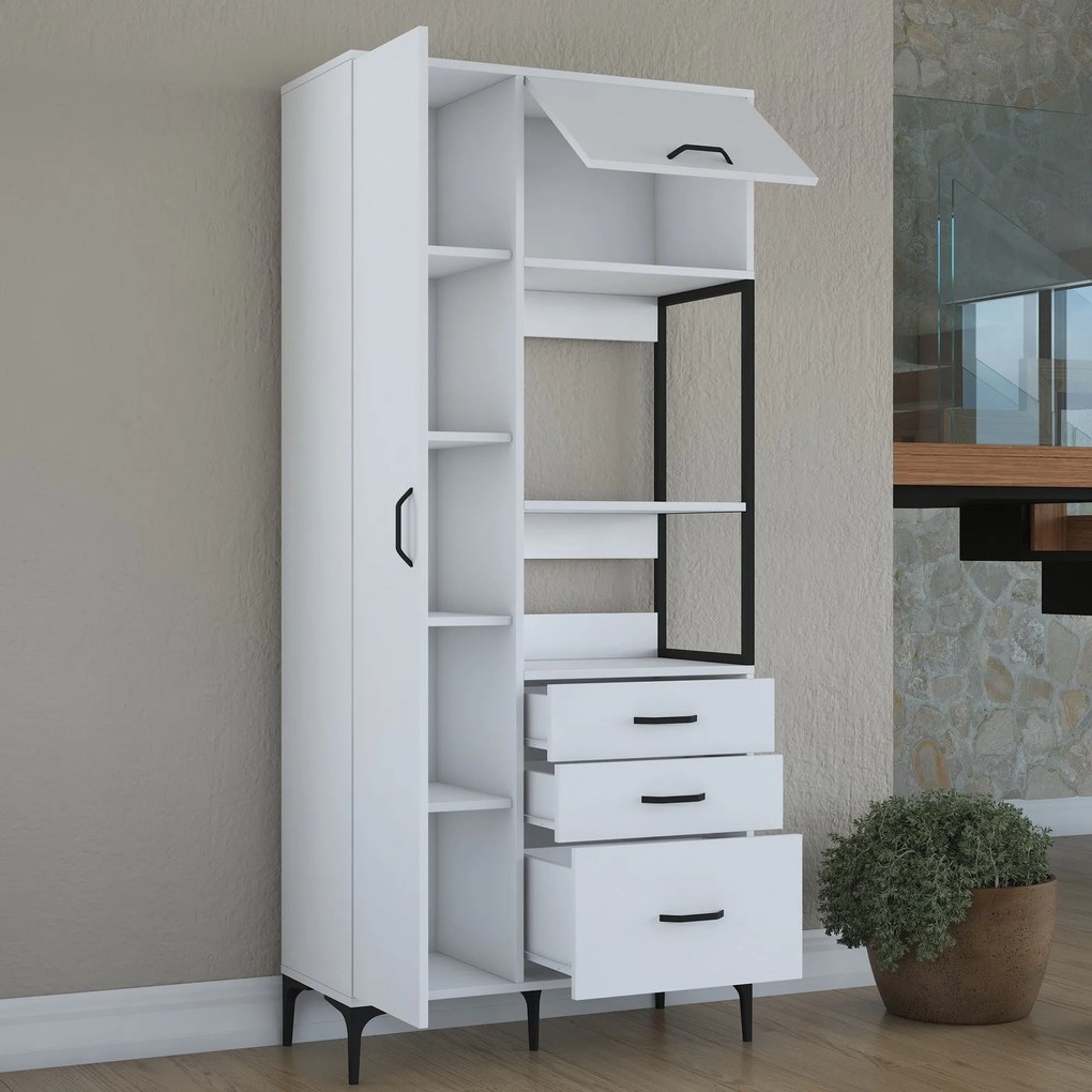 Armário Multiusos JE112 – Branco – 90x198,6x40 cm
