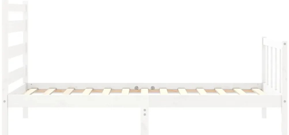Cama sem colchão 100x200 cm madeira de pinho maciça branco