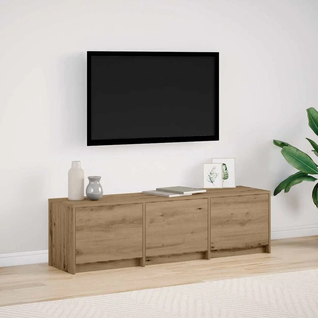 vidaXL Cabinet de TV com LEDs Carvalho Artesanal 140 x 34 x 40 cm