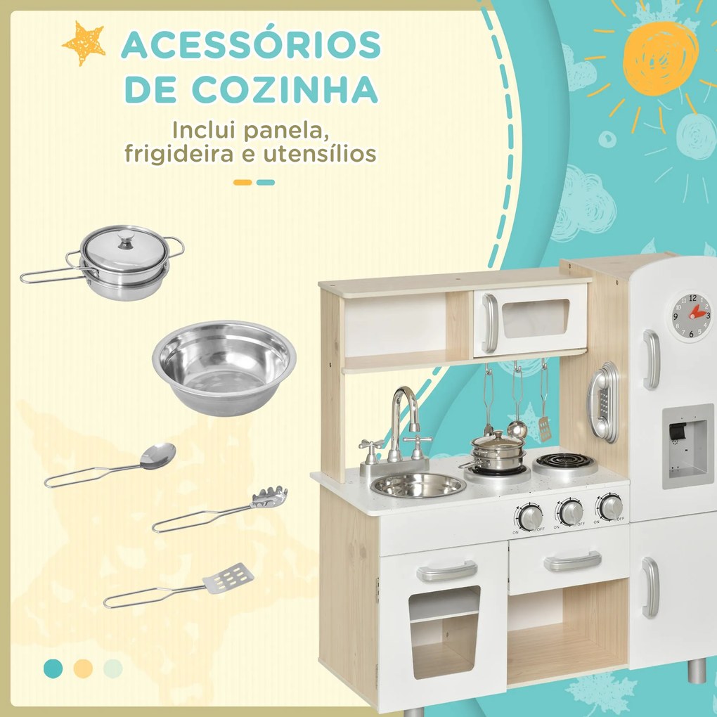 HOMCOM conjunto de brinquedo de cozinha para crianças acima de 3 anos