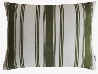 Almofada Retangular 30x40 Cm Em Linho Norvek Verde Oliva Intenso - Branco Gardenia - Sklum