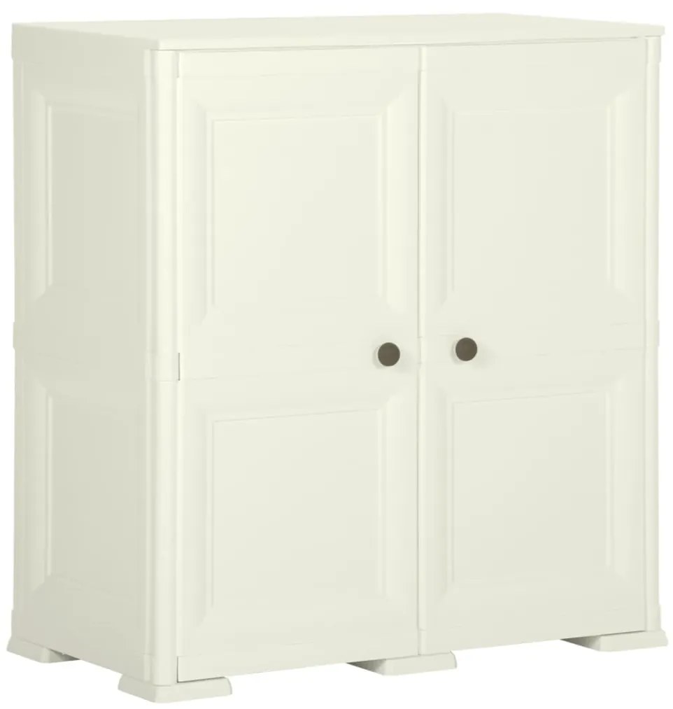 vidaXL Armário de plástico 79x43x85,5cm design de madeira cor baunilha