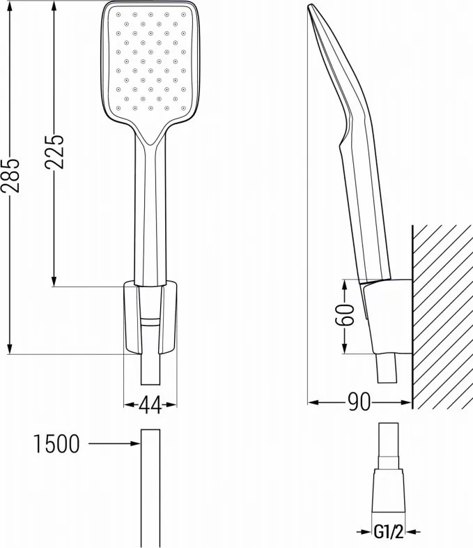 Mexen R-62 conjunto de chuveiro pontual, cromado - 785625052-00
