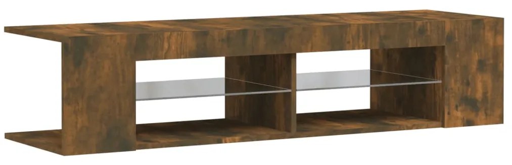 Móvel de TV com luzes LED 135x39x30 cm cor carvalho fumado