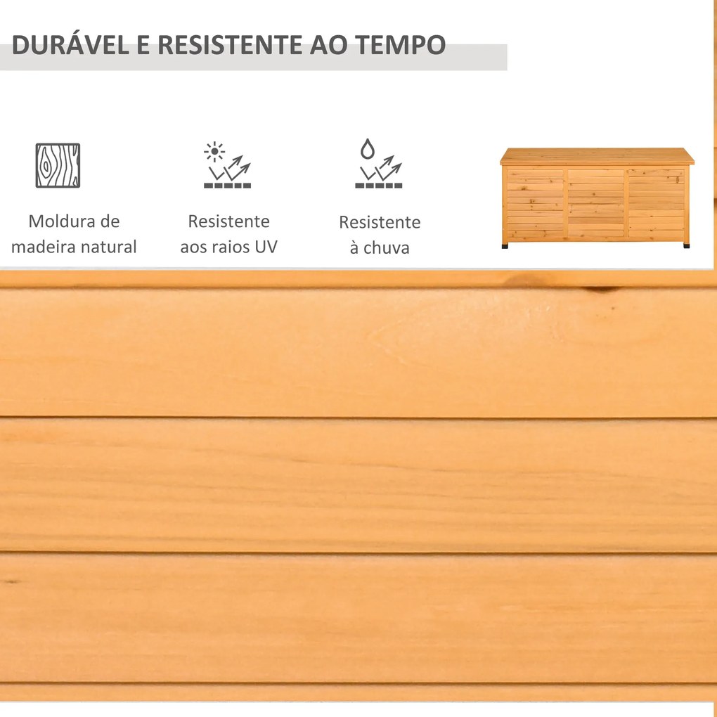 Baú de Armazenamento em Madeira – 127x56x60 cm – Tampa Abatível, Desig