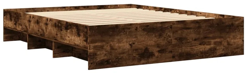 Estrutura de cama s/ colchão derivados madeira carvalho fumado