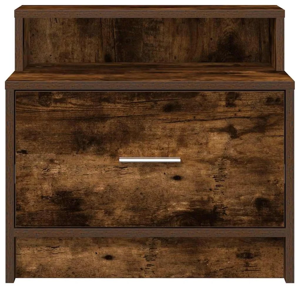 Mesa de cabeceira com gaveta 51x31x47 cm carvalho fumado