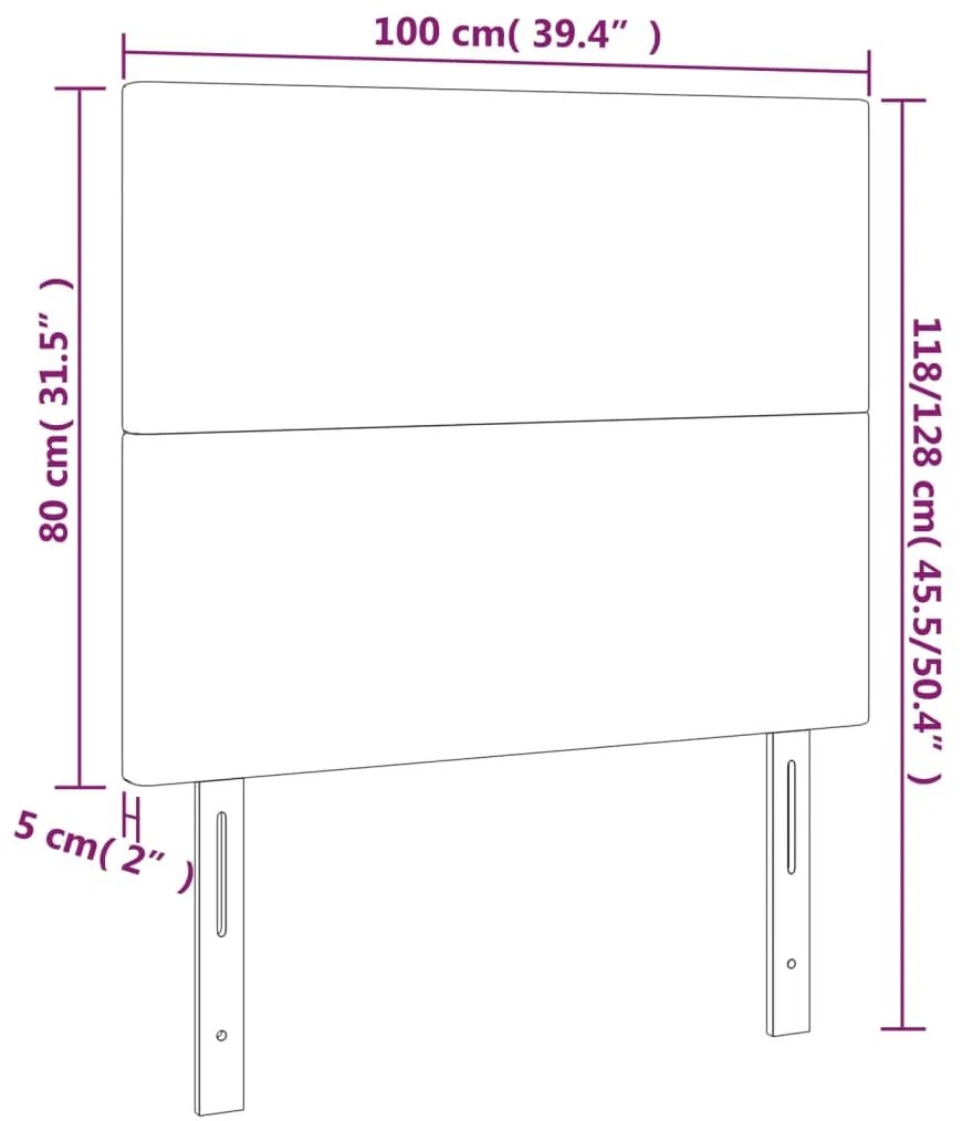 Cabeceira cama 2 pcs couro artificial 100x5x78/88 cm cappuccino