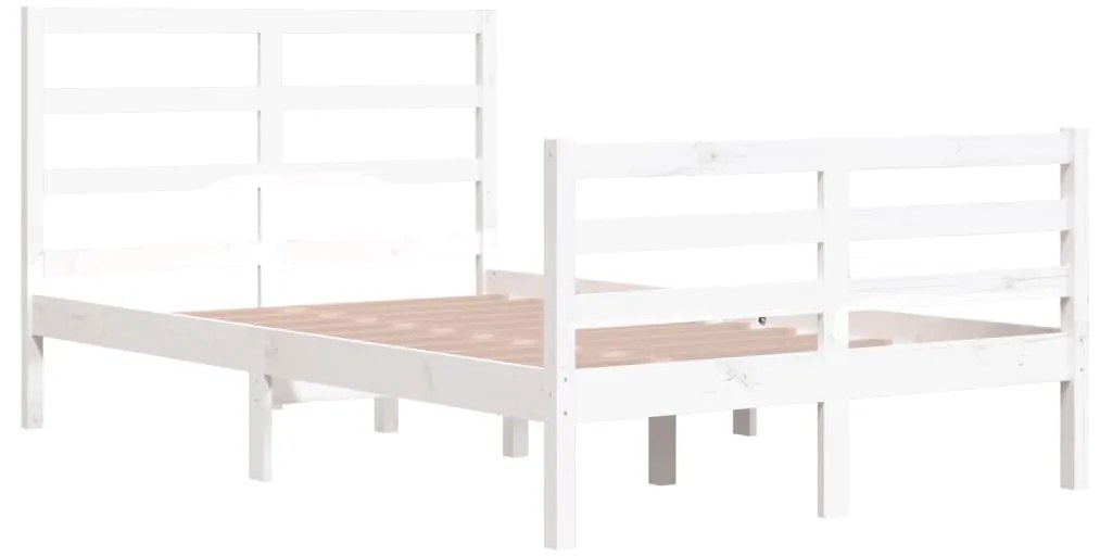 Estrutura de cama 120x200 cm pinho maciço branco