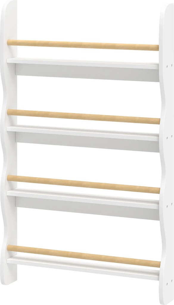 Estante para Livros Infantis, 60 x 10 x 98 cm, 4 Níveis de Arrumação, Branco