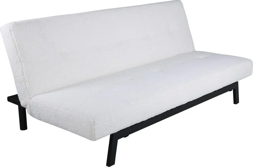 Sofá-cama Dallas 3111, Número de lugares: 3, Preto, Branco, 76x180x92cm, 30 kg, Pernas: Metal