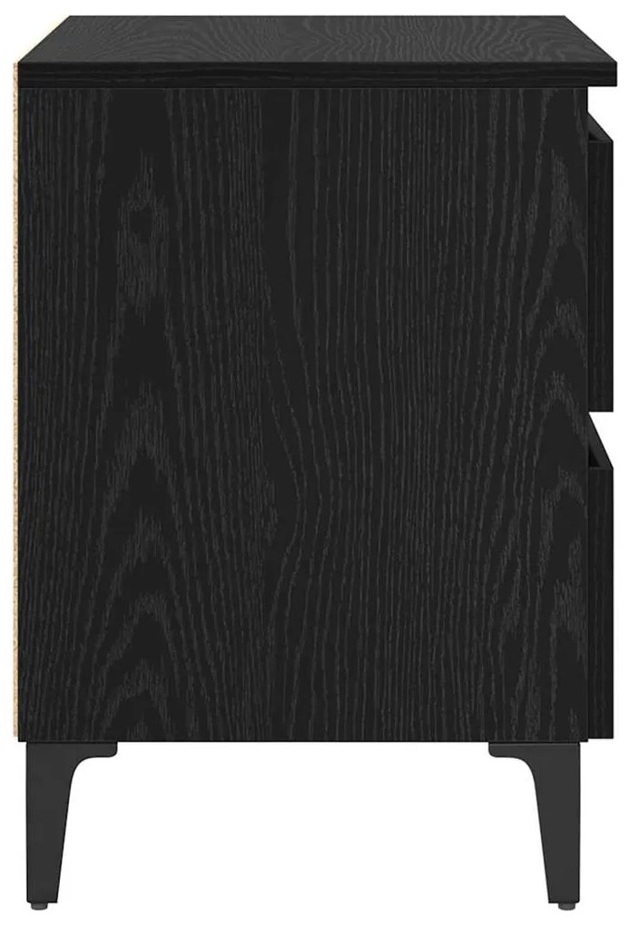 Mesas de Cama 2 pcs Carvalho Preto 40x35x50 cm Madeira Engenharia
