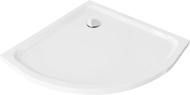 Mexen Flat base de duche semicircular slim 70 x 70 cm, branco, sifão cromado - 41107070
