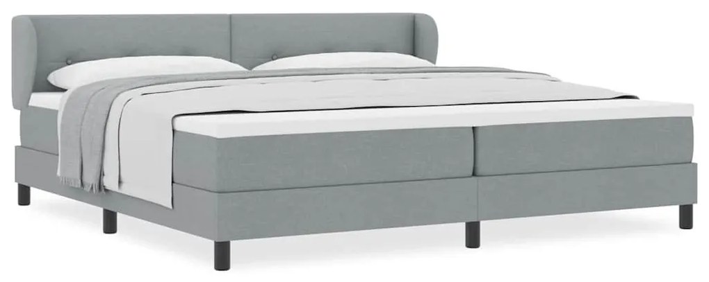 Cama Box com Colchão vidaXL Cinza Claro 200x200 cm Tecido