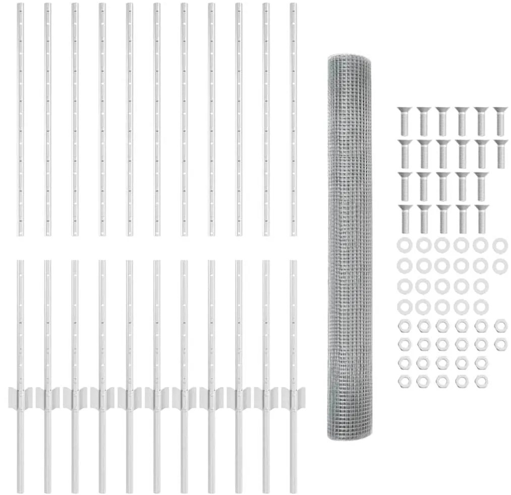 Conjunto de Cerca de Jardim Pacote de 2 Aço galvanizado
