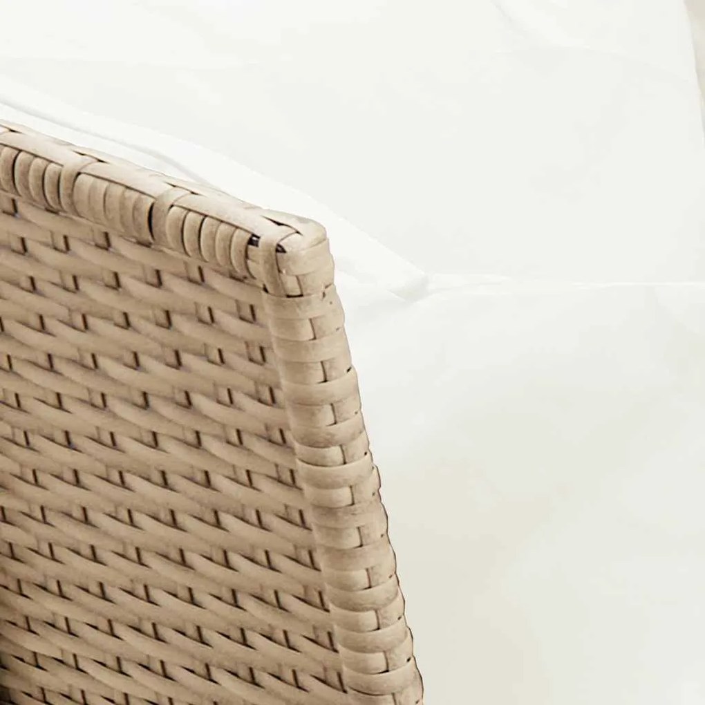 5 pcs conjunto de sofás p/ jardim com almofadões vime PE bege