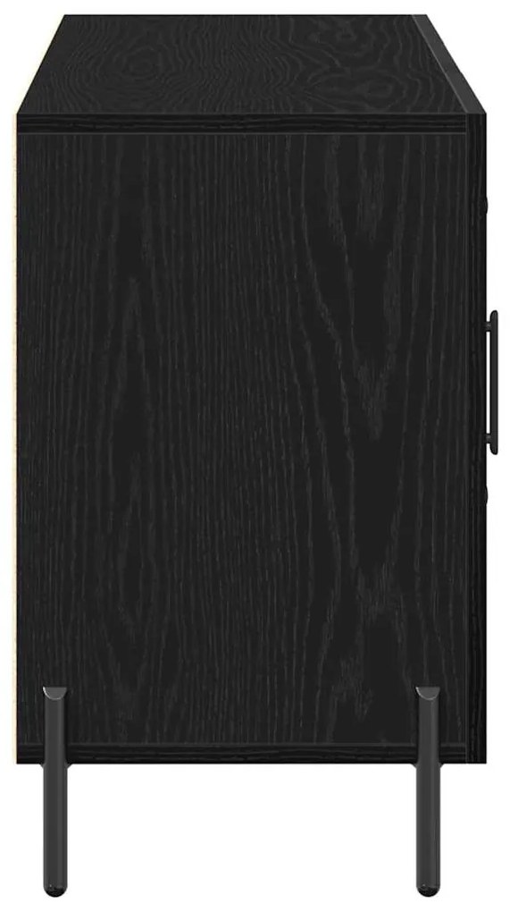 Aparador vidaXL Preto Carvalho 100x36x60 cm Madeira de engenharia