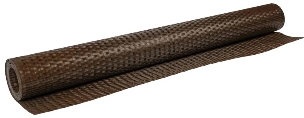 Tela de varanda 500x80 cm vime PE castanho e preto