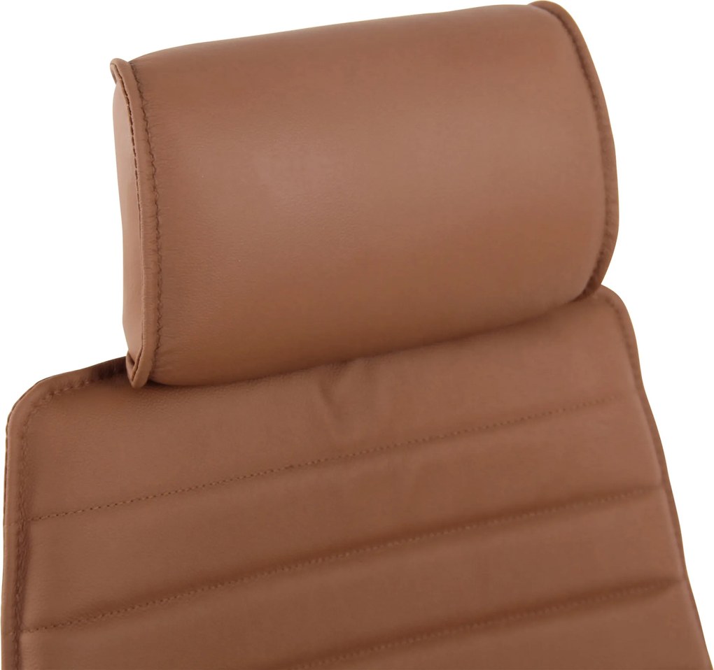 Cadeira de escritório Rako Couro Genuíno Castanho Claro