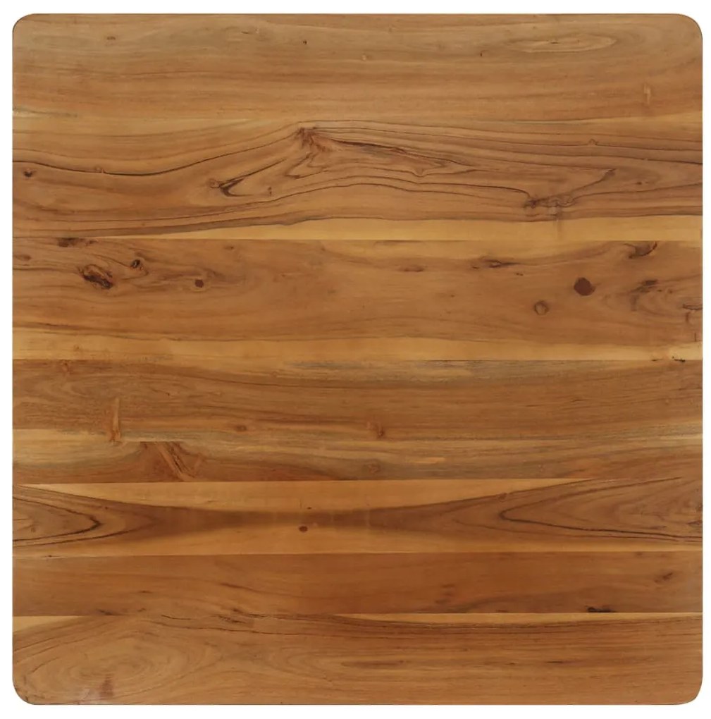 Mesa de jantar madeira de acácia maciça e aço 75x75x76 cm