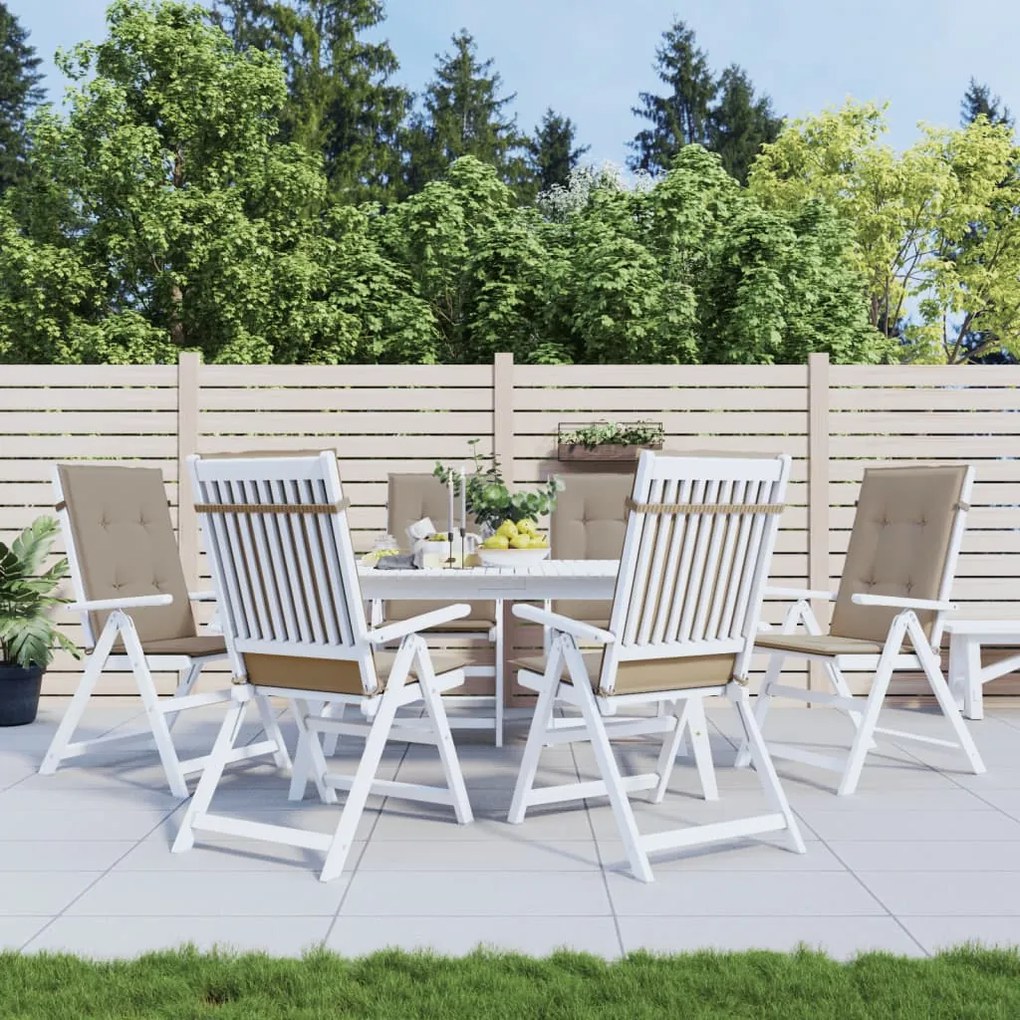 vidaXL Almofadões cadeiras altas jardim 6 pcs tecido cinza-acastanhado