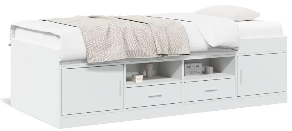 vidaXL Sofá-cama com gavetas sem colchão 75x190 cm branco
