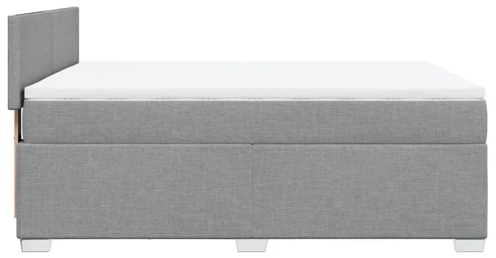 Cama com molas/colchão 140x200 cm tecido cinzento-claro