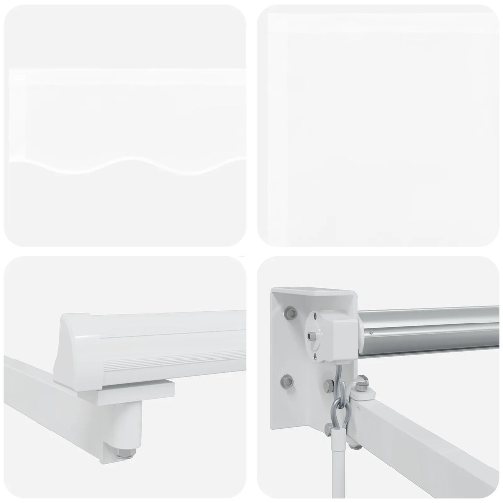 Toldo Retrátil Manual vidaXL Branco 500x300 cm, Tecido de Substituição