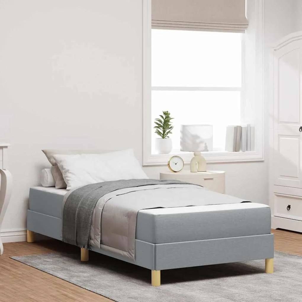 vidaXL Cama Box Cinza claro, Marrom 80 x 200 cm