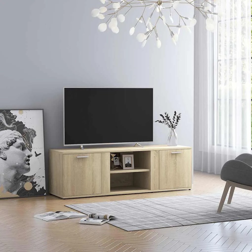 Móvel de TV 120x34x37 cm derivados de madeira carvalho sonoma