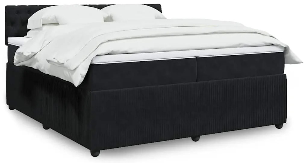 vidaXL Cama com molas/colchão 200x200 cm veludo preto