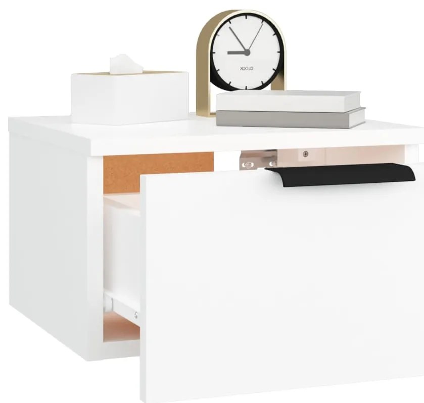 Mesa de cabeceira montagem na parede 34x30x20 cm branco