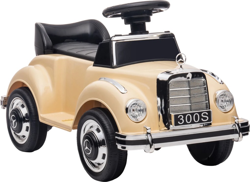 AIYAPLAY Carro de empurrar infantil Mercedes Benz design 300 S, Bege | Aosom Portugal