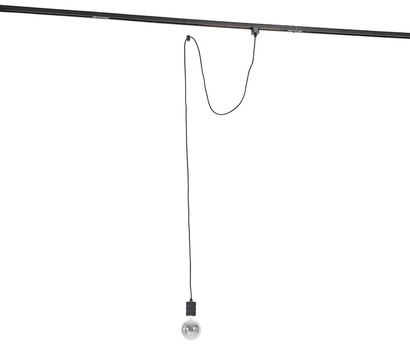 Candeeiro Pendente com Suspensão em Trilho Preto - Cavalux Moderno